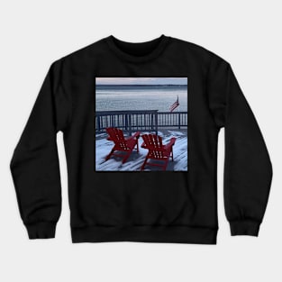 Winter view Saratoga Lake Crewneck Sweatshirt